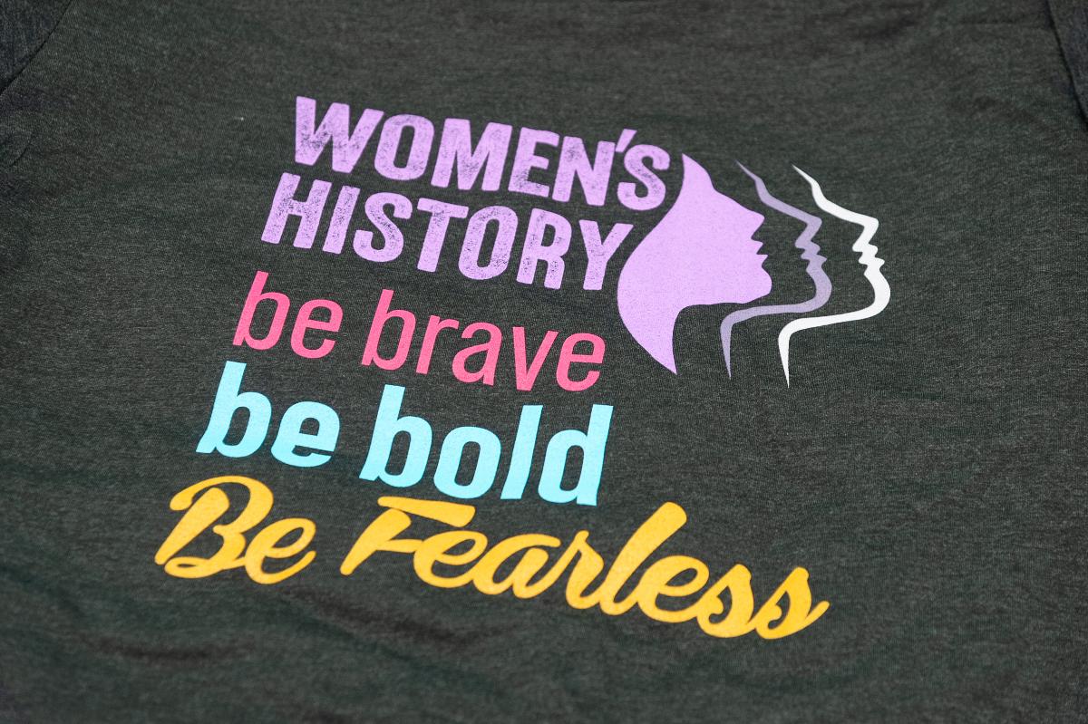 ‘Be Brave. Be Bold. Be Fearless.’ campaign t-shirts as worn by members during WLA’s Women’s History Month celebration in March 2020.